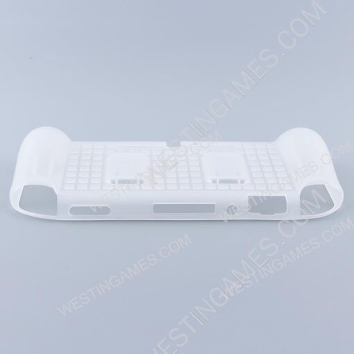 Comfortable Soft tpu Handle Grip Cover Case with 2 Card Storage for Switch lite - Clear White - Image 3