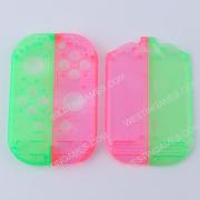 Left and Right Housing Cover Case Set for switch Joy-con Clear Green and Pink 03