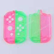 Left and Right Housing Cover Case Set for switch Joy-con Clear Green and Pink 04