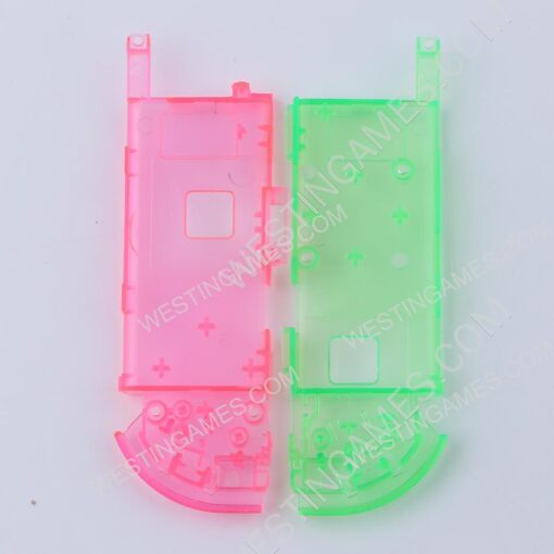 Left and Right Housing Cover Case Set for switch Joy-con Clear Green and Pink - Image 5