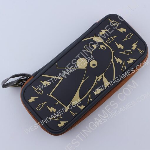 Deluxe Travel Carrying Case with Folding Stand for Nintendo Switch - Pokemon black