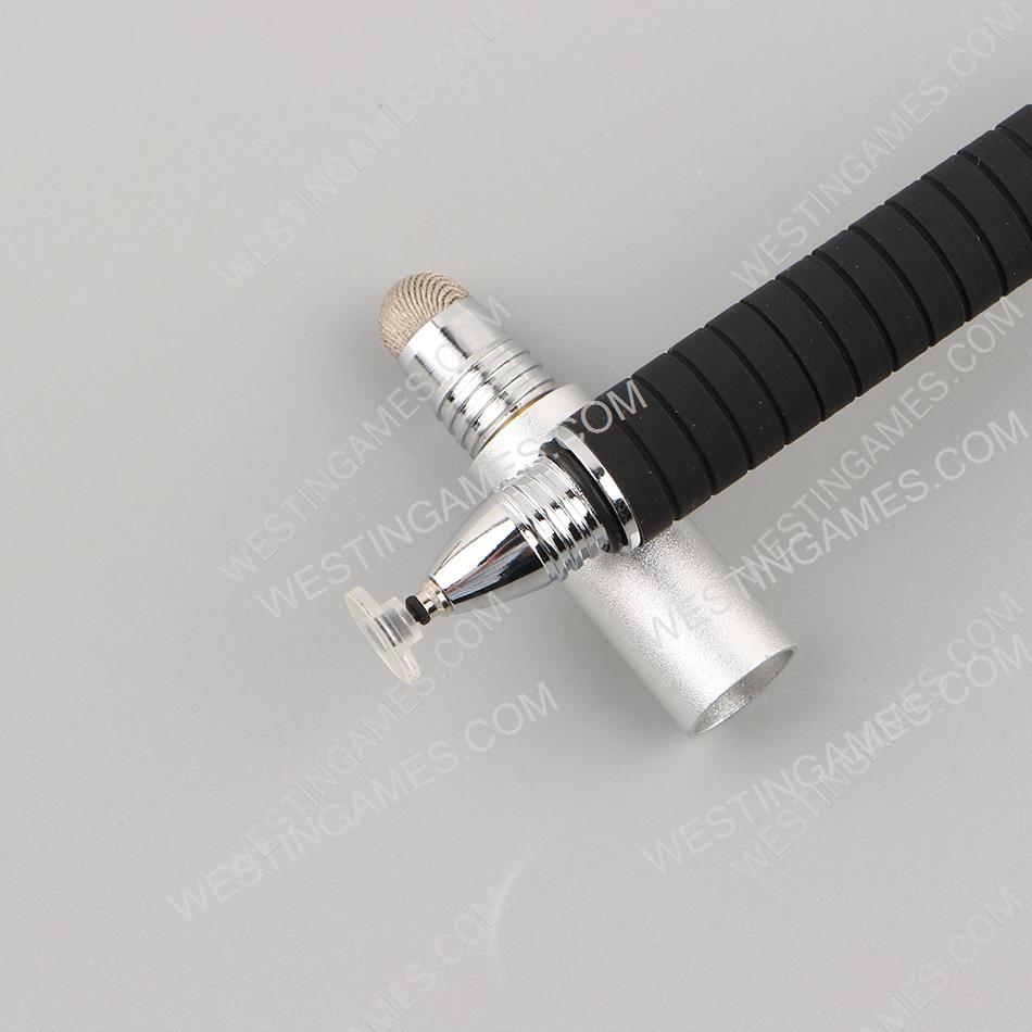 3in1 Metal Capacitive Pen Touch Screen Stylus Pen Neutral pen for switch Tablet iPad Phone Silver - Image 2