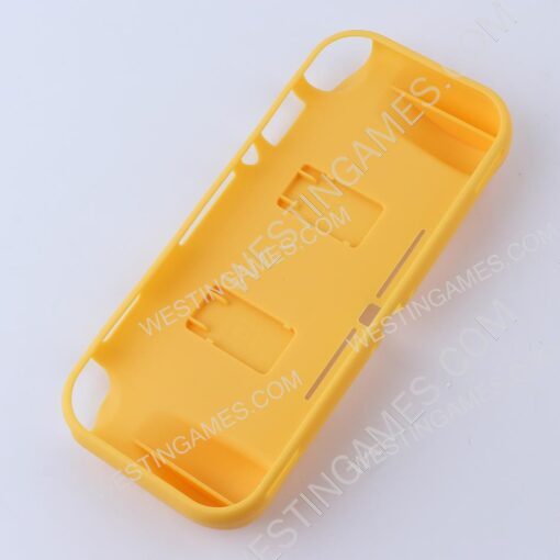 Comfortable Soft tpu Handle Grip Cover Case with 2 Card Storage for Switch lite - Yellow