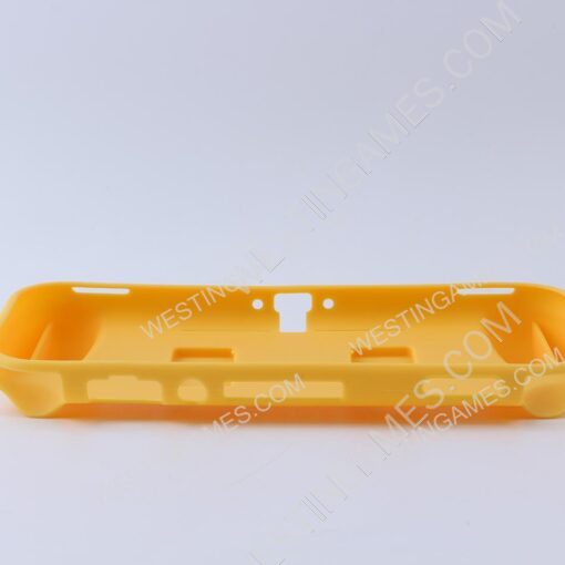 Comfortable Soft tpu Handle Grip Cover Case with 2 Card Storage for Switch lite - Yellow - Image 4