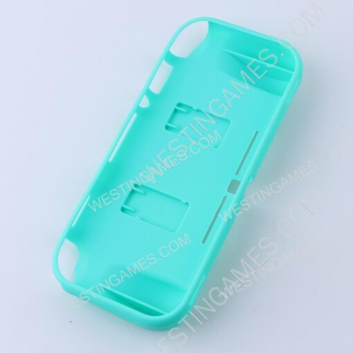 Comfortable Soft tpu Handle Grip Cover Case with 2 Card Storage for Switch lite - Blue
