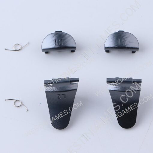 Replacement Metal R1L1 + r2l2 Trigger Buttons 4Pcs Set for PS4 Slim/Pro JDM-040 Controller Black