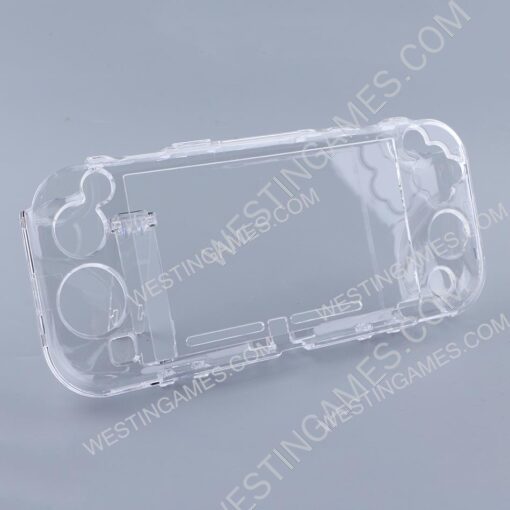 New Complete Crystal Protective Cover Case with Stand for Switch lite Transparet Clear - Image 4