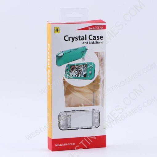 New Complete Crystal Protective Cover Case with Stand for Switch lite Transparet Clear - Image 5