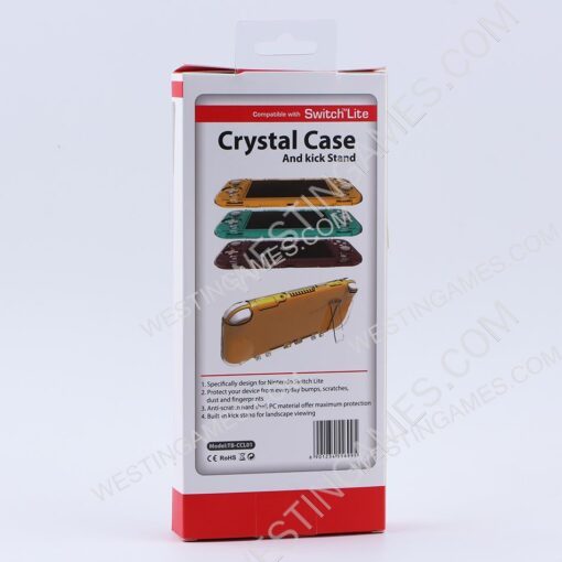 New Complete Crystal Protective Cover Case with Stand for Switch lite Transparet Clear - Image 6