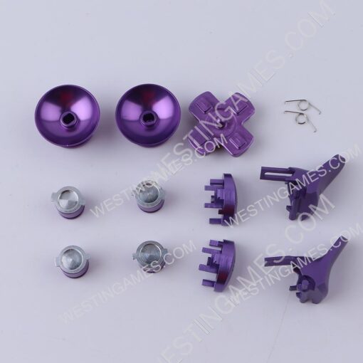 Metal Analog D-Pad ABXY R1L1 + r2l2 Buttons 11Pcs Set for PS4 slim/Pro Controller Purple - Image 2