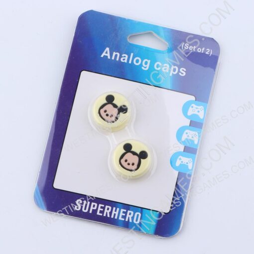 Superhero Supercap Thumb Grips Analog Caps Silicone Rubber For Switch and Lite Miki Yellow