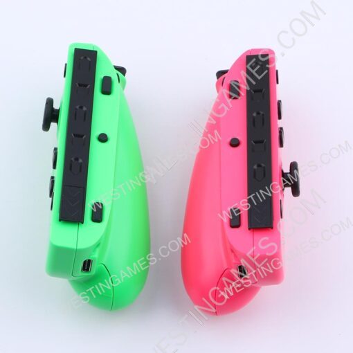 Left and Right Wireless Controller with Handrip for Switch Joycon Green and Pink - Image 3