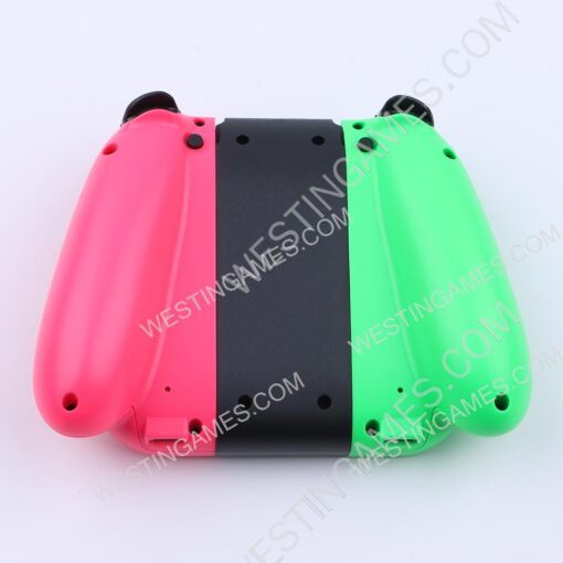 Left and Right Wireless Controller with Handrip for Switch Joycon Green and Pink - Image 4