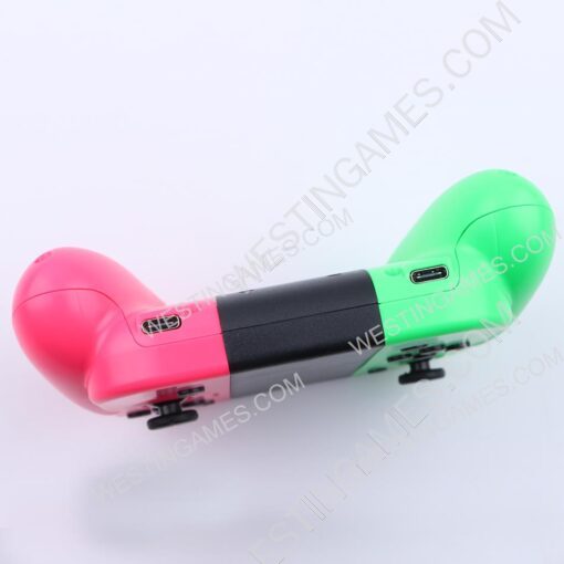 Left and Right Wireless Controller with Handrip for Switch Joycon Green and Pink - Image 5