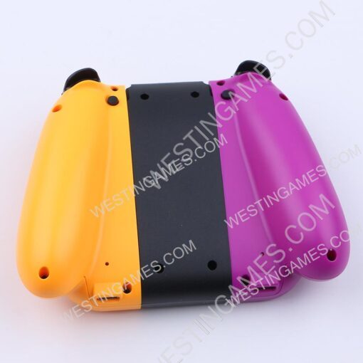 Left and Right Wireless Controller with Handrip for Switch Joycon Purple and Orange - Image 3
