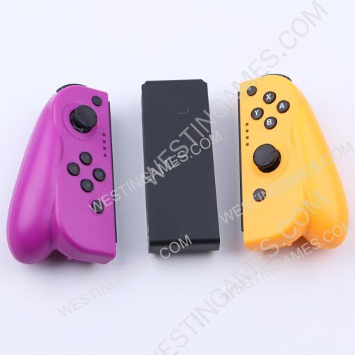 Left and Right Wireless Controller with Handrip for Switch Joycon Purple and Orange - Image 4