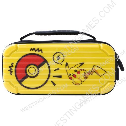 Yellow Protective Storage Hard Case Carrying Bag for Switch Lite - Pikachu and Pokeball