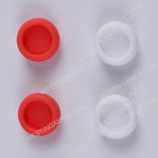 New 4in1 Cut Cat Paw Thumb Grips Analog Caps Silicone Rubber For NS Switch - white and Pink - Image 3