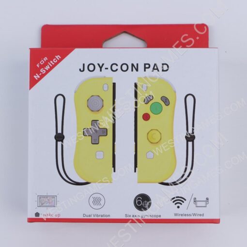 NGC Style Left and Right Wireless Joycon Controller with NFC for Switch - yellow