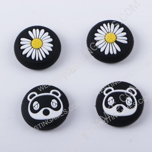 New 4in1 Thumb Grips Analog Caps Silicone Rubber For NS switch - Racoon and Bellis - Image 2