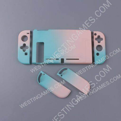 Handfeel Gradient rear Back Housing Case for Switch Console Green-pink - Image 2