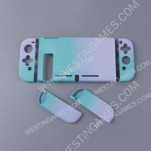 Handfeel Gradient rear Back Housing Case for Switch Console Purple-Green - Image 2