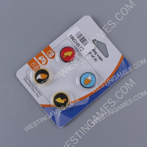 New 4in1 Thumb Grips Analog Caps Silicone Rubber For NS Switch - Picachu Tail