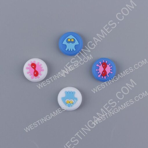 New 4in1 Thumb Grips Analog Caps Silicone Rubber For NS Switch - Splatoon - Image 2