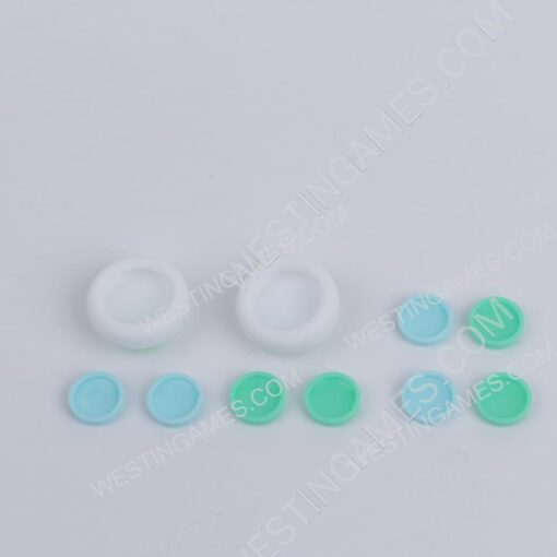 4in1 Cut Cat Paw Thumb Grip Analog Caps Silicone with ABXY Button For switch light Blue-Green Limite - Image 3