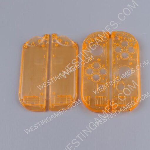 Left and Right Housing Cover Case Set replacement for switch Joy-con Transparent Orange - Image 2