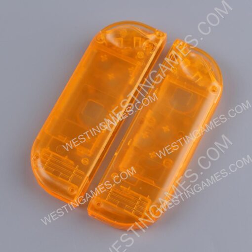 Left and Right Housing Cover Case Set replacement for switch Joy-con Transparent Orange - Image 4