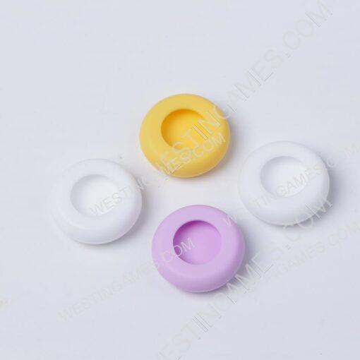 4in1 Cut Cat Paw Thumb Grips Analog Caps Silicone For Switch Pro and PS4 Purple and Yellow - Image 3