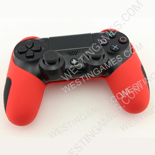 New Soft Silicone Thicker Half Skin Rubber Cover for ps4 Controller - Red - Image 3
