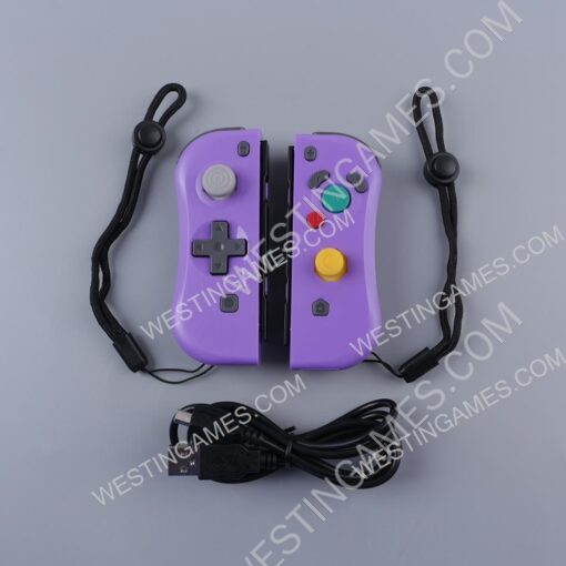 NGC Style Left and Right Wireless Joycon Controller with NFC for Switch - Purple - Image 2