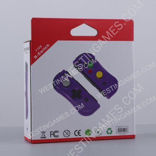 NGC Style Left and Right Wireless Joycon Controller with NFC for Switch - Purple - Image 4