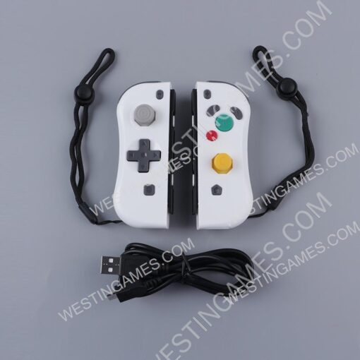 NGC Style Left and Right Wireless Joycon Controller with NFC for Switch - White - Image 2
