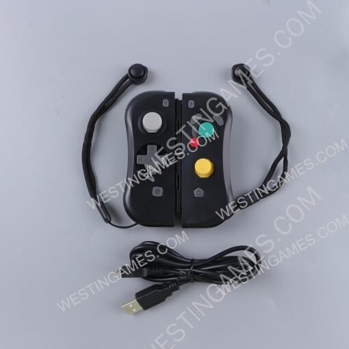 NGC Style Left and Right Wireless Joycon Controller with NFC for Switch - Black - Image 3