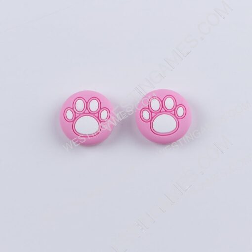 Rocker Supercap Thumb Grips Analog Caps Silicone Rubber For Switch Joy-con - Cat Paw Pink - Image 2