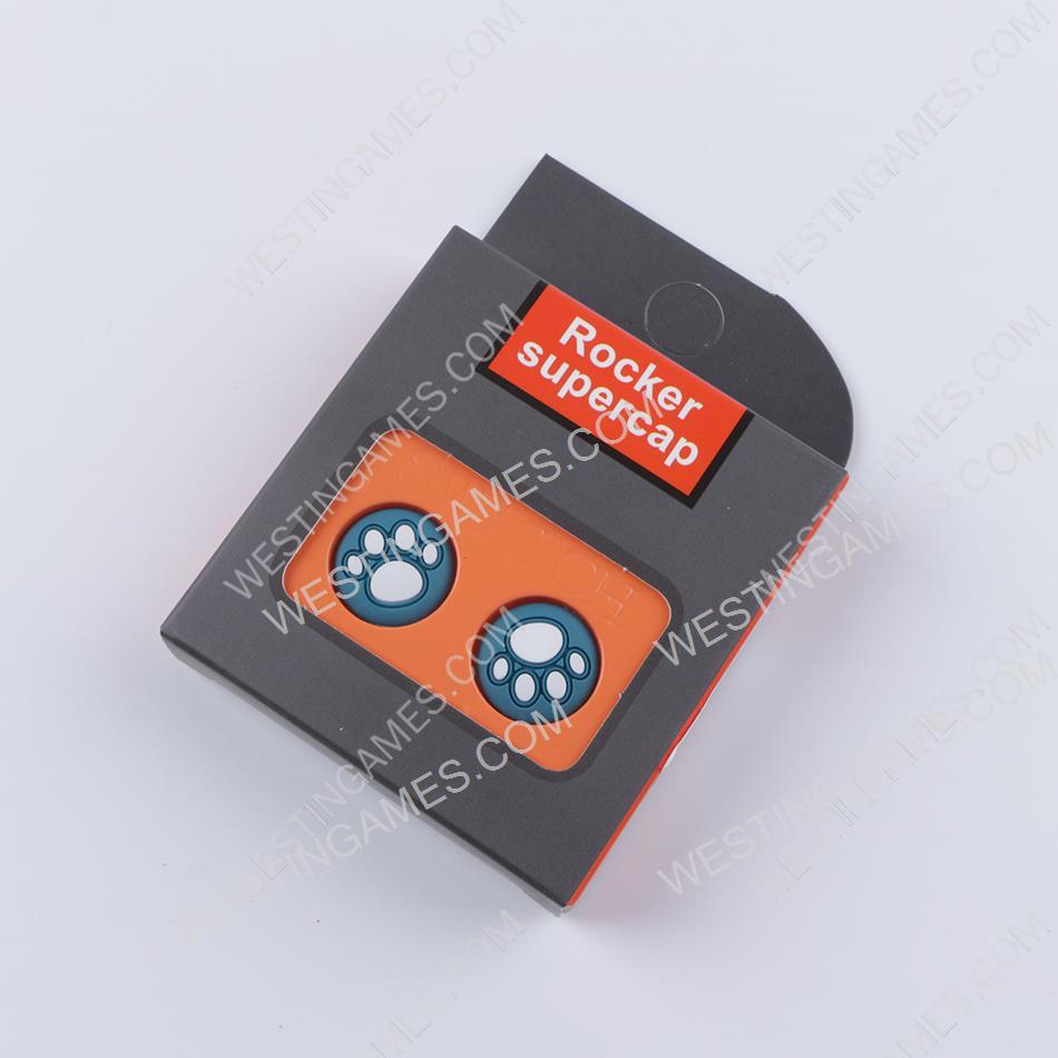Rocker Supercap Thumb Grips Analog Caps Silicone Rubber For Switch Joy-con - Cat Paw Green