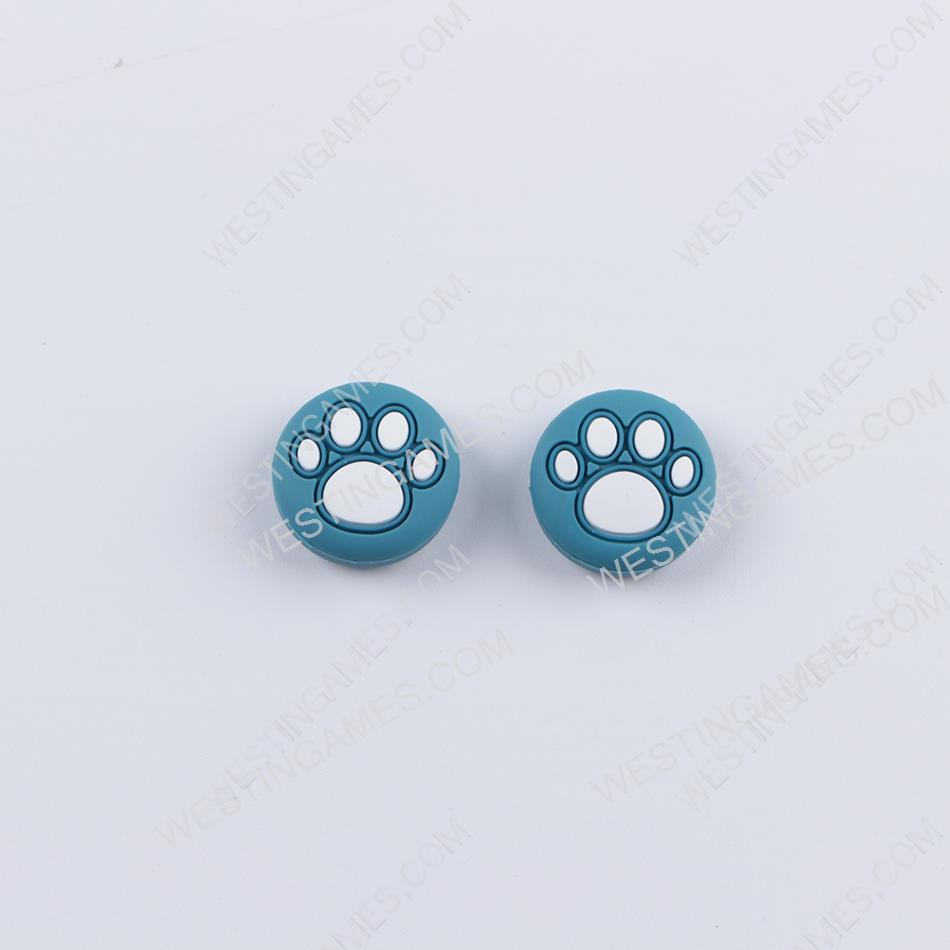 Rocker Supercap Thumb Grips Analog Caps Silicone Rubber For Switch Joy-con - Cat Paw Green - Image 2