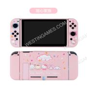 Soft TPU Grip Carton Case and Ergonomic Shock-Absorption Cover for Switch Pink Honey Family