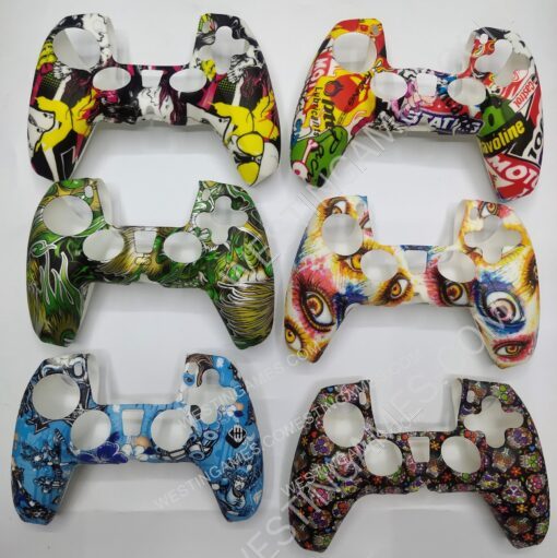 Cartoon Silicone Protective Case for ps5 dualsense Controllers Camouflage - Colorful - Image 2
