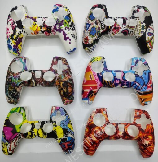 Cartoon Silicone Protective Case for ps5 dualsense Controllers Camouflage - Colorful - Image 3