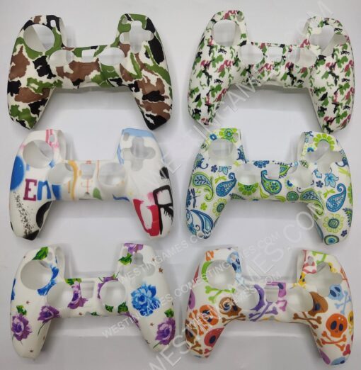 Cartoon Silicone Protective Case for ps5 dualsense Controllers Camouflage - Colorful - Image 4