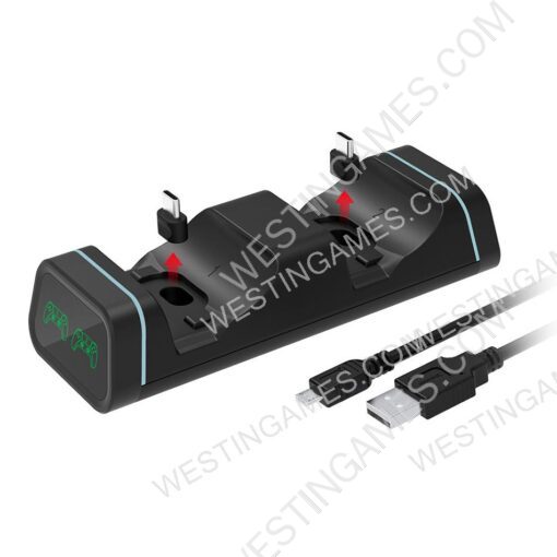 USB Dual Charging Dock with Charging Station LED Indicator for PS5 Xbox Series Switch Pro and Google Controller - Image 3