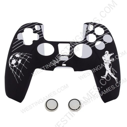 Protective Silicone Case with football Pattern + TPU Cap for ps5 dualsense Controller 3 Colors - Image 4