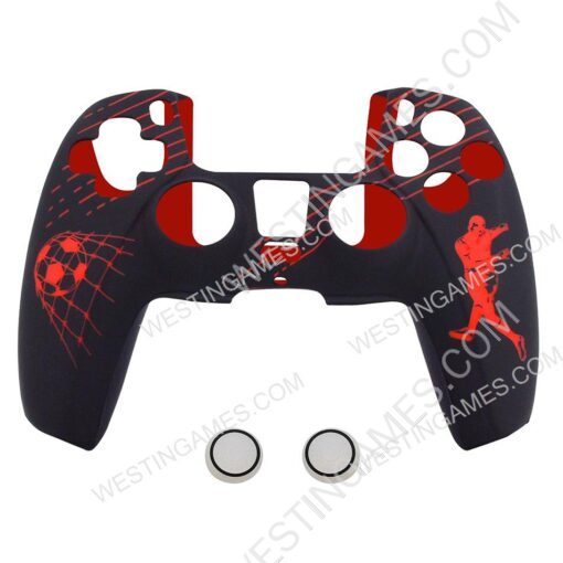 Protective Silicone Case with football Pattern + TPU Cap for ps5 dualsense Controller 3 Colors - Image 3