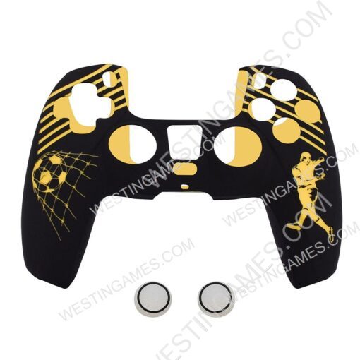 Protective Silicone Case with football Pattern + TPU Cap for ps5 dualsense Controller 3 Colors - Image 2