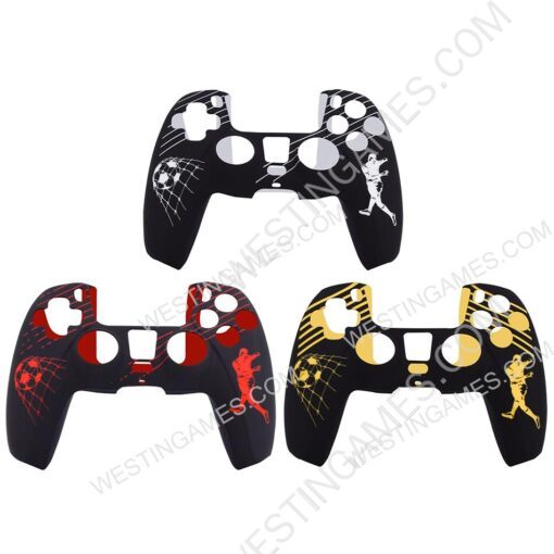 Protective Silicone Case with football Pattern + TPU Cap for ps5 dualsense Controller 3 Colors