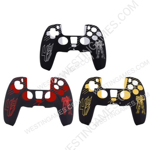 Protective Silicone Case with Transformers Pattern + TPU Cap for ps5 dualsense Controller 3 Colors